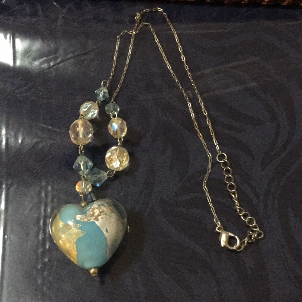 Baby blue heart necklace